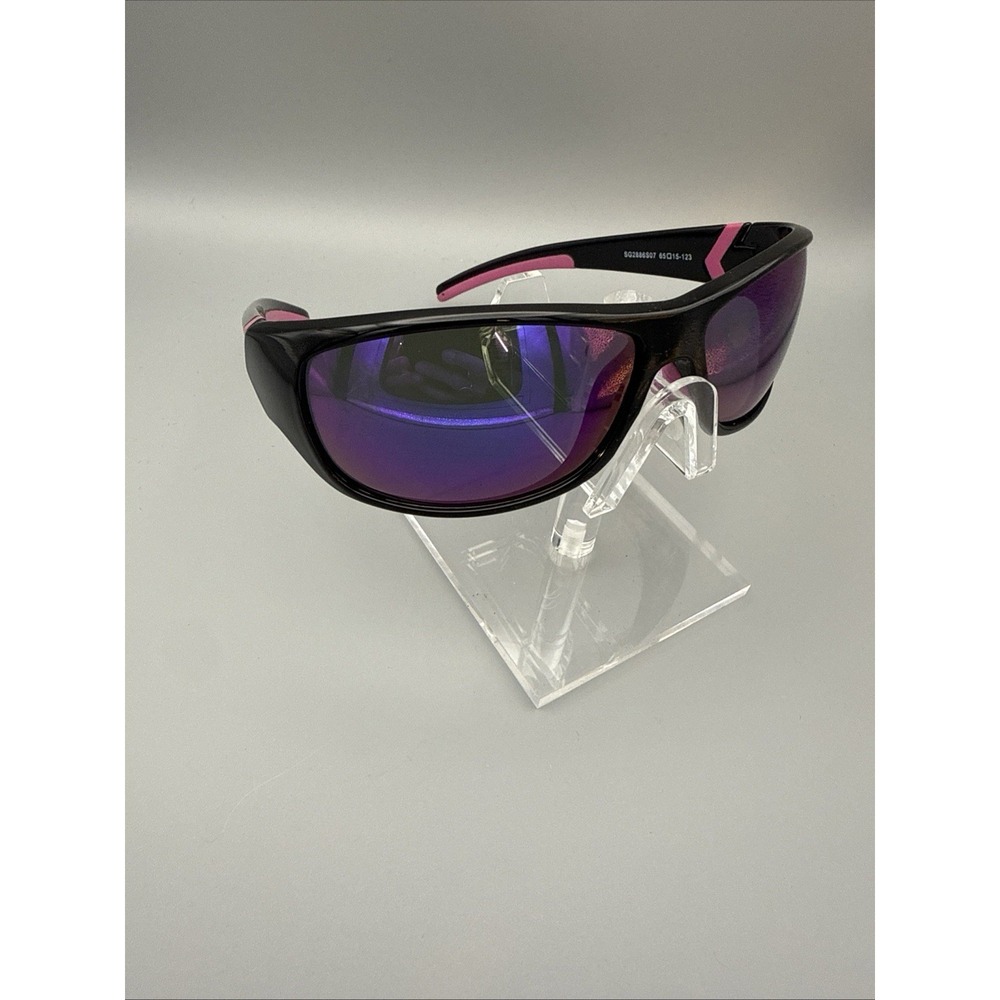 DEAFRAIN Polarized Sports Sunglasses Unbreakable Frame UV400 Protect Black/Pink